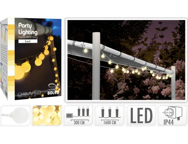 Διακοσμητικός Φωτισμός 80LED με χρονοδιακόπτη - 16 Μέτρα + 3 Μέτρα Σύνδεσης - Θερμό Λευκό AX8779250 2