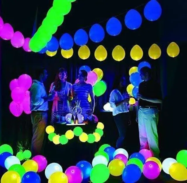 Μπαλόνια που φωσφορίζουν στο σκοτάδι Light up led 5τμχ 2