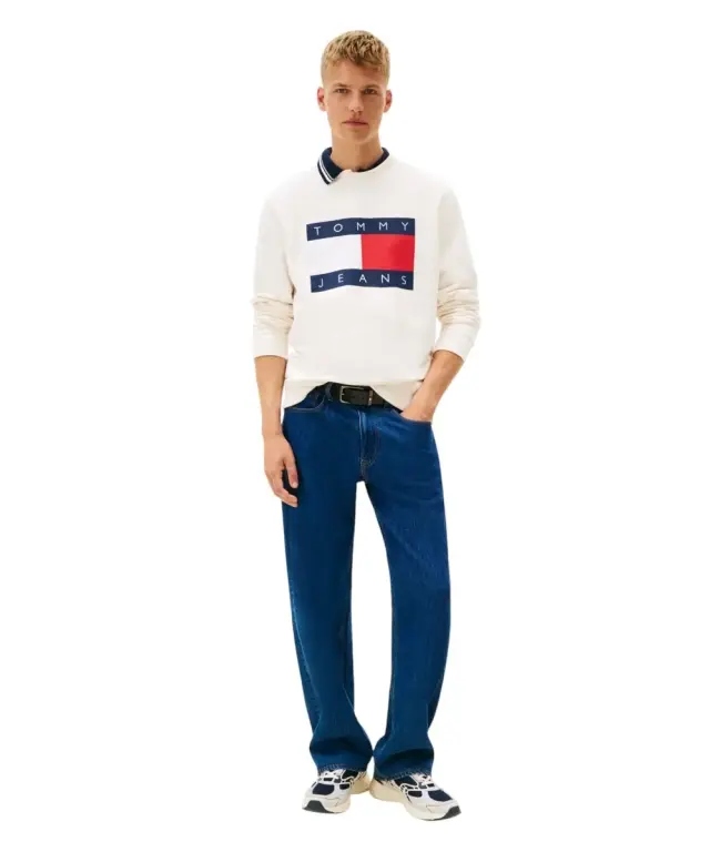 Tommy Hilfiger - Ανδρικό Φούτερ Big Flag Regular Fit DM0DM22643-YBH Λευκό 3