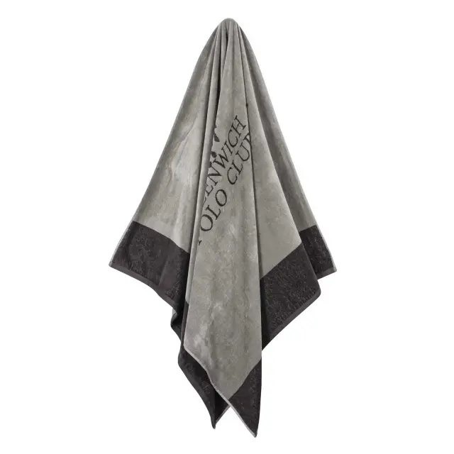 Πετσέτα Θαλάσσης 90x170 400gsm Essential Greenwich Polo Club 4045 Grey 100% βαμβακερό 2