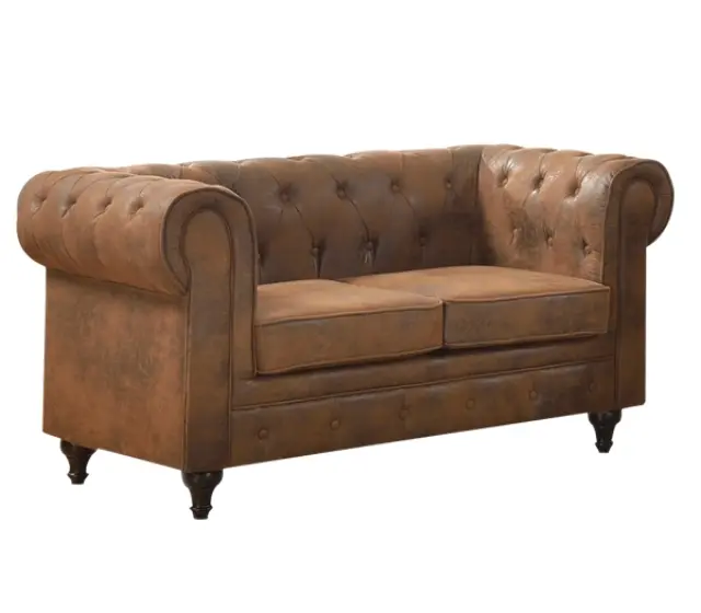 Καναπές Διθέσιος CHESTERFIELD Ύφασμα Camel 150x82x77cm