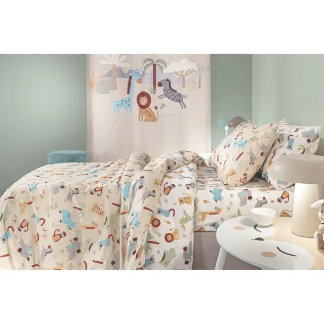Σετ Παιδικά Σεντόνια Μονά 3 Τεμαχίων Guy Laroche Jungle Natural 165x250 2