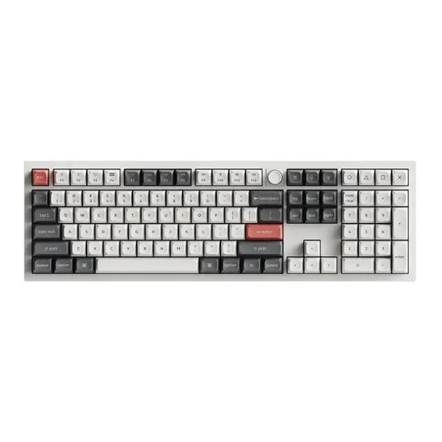 Keychron Gaming Keyboard Q6U-P1 100% Milk POM Red Switch Hot-Swap 8K (Q6U-P1)
