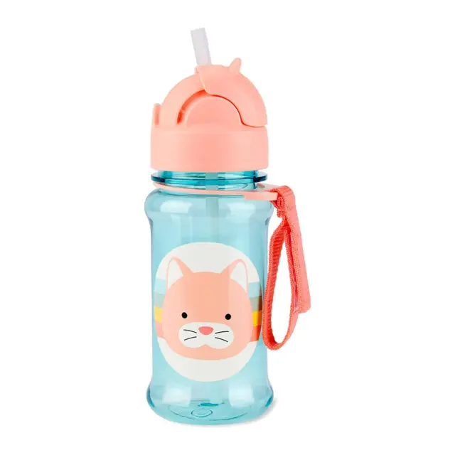 Skip Hop Zoo Tritan Παγούρι με Καλαμάκι 355ml Cat Blue 2