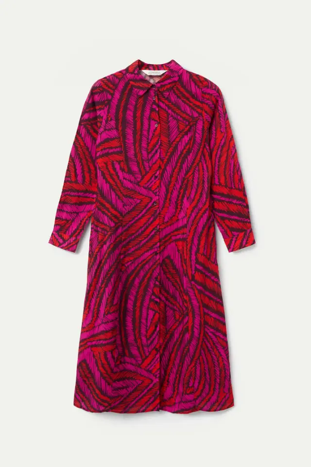 COMPANIA FANTASTICA MIDI DRESS (53C/11008 MULTICOLOR - M 2