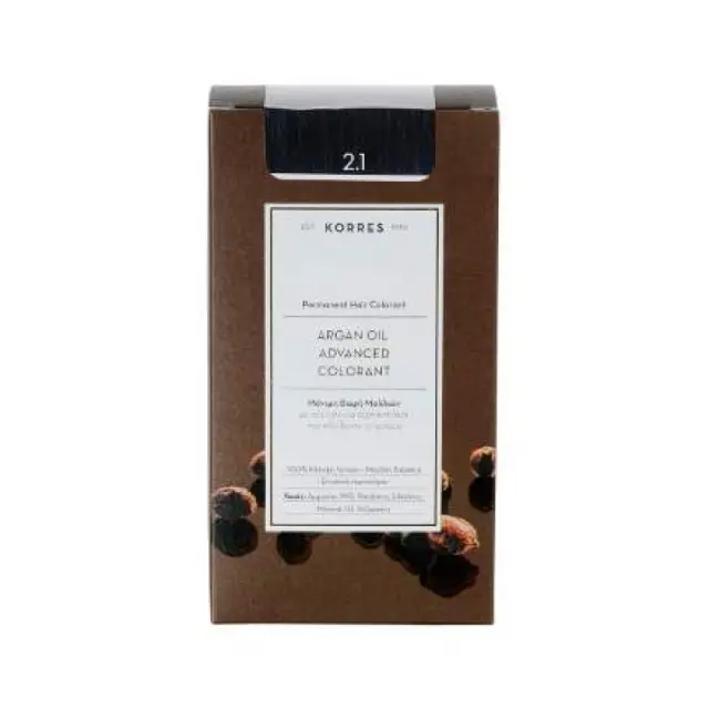 Korres Argan Oil Advanced Colorant Μόνιμη Βαφή Μαλλιών 2.1 Μαύρο Μπλέ, 50ml 3