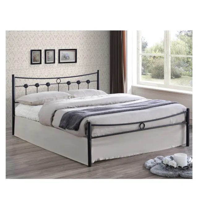 Κρεβάτι Διπλό DUGAN Μέταλλο Μαύρο 145x195x83(Στρώμα 140x190)cm