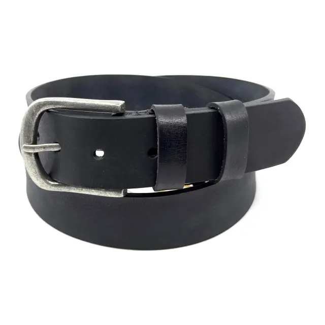 Μαύρη Δερμάτινη Ζώνη Full Grain 4 cm