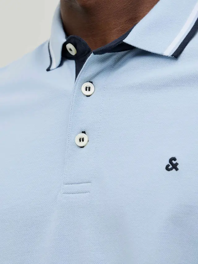 JJEPAULOS POLO SS NOOS Chambray Blue 2