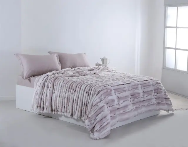 Flannel κουβέρτα 014 (160cm x 240cm) ρόζ - -