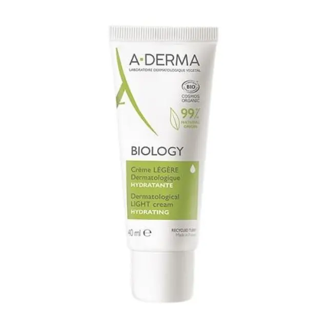A-Derma Dermatological Light Cream Hydrating Biology Ενυδατική Κρέμα Προσώπου Ελαφριάς Υφής, 40ml