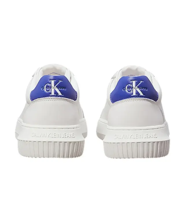 Calvin Klein - Cupsole Mono Lth Ανδρικά Chunky Sneakers YM0YM00681-01S Λευκό/Μπλε 3