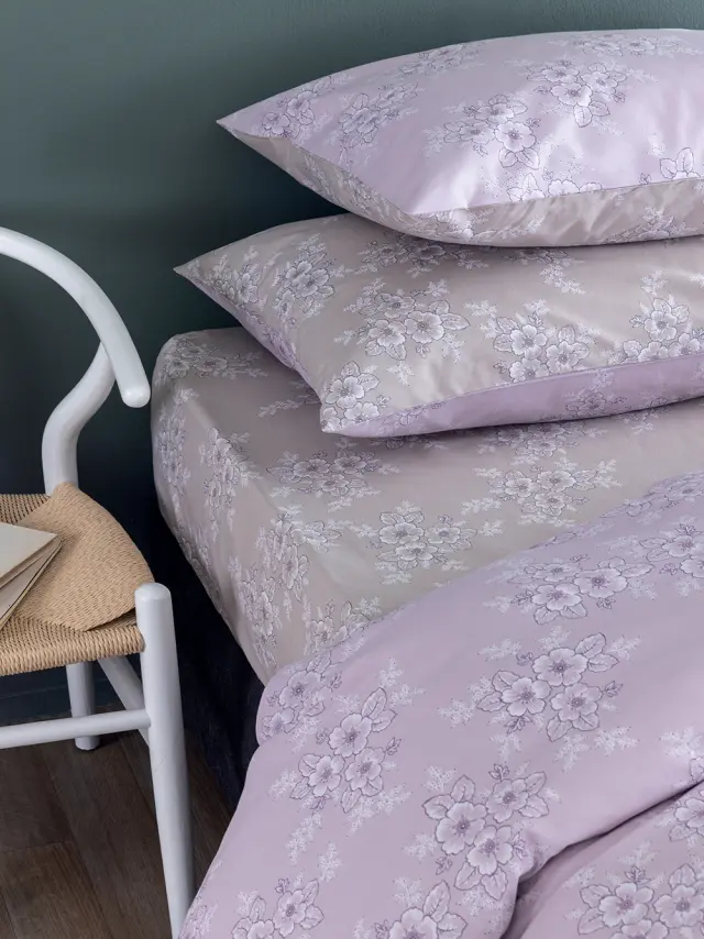 Σετ Παπλωματοθήκη 240x250 Υπέρδιπλη Fashion Life Palamaiki FL6281 Ροζ-Μπεζ 100% βαμβακερό 2