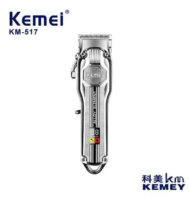 Kemei Επαγγελματική Επαναφορτιζόμενη Κουρευτική Μηχανή Ασημί KM-517 2