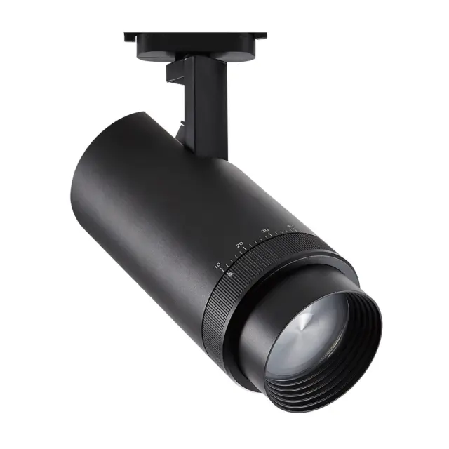 Zoum Σποτ ράγας αλουμινίου LED COB τηλεσκοπικό 220-240V 30W 4000K 15°-65° μαύρο