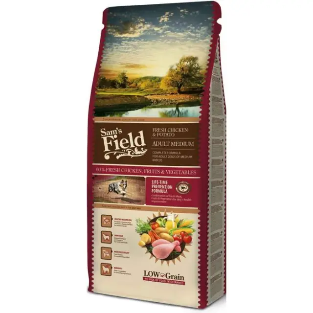 Sam's Field Low Grain Adult Medium Fresh Chicken & Potato 13Kg Μονόχρωμο