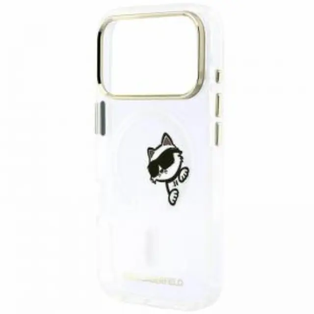 Θήκη PC/TPU Karl Lagerfeld Apple iPhone 18 Pro/ 17 Pro Magsafe IML Peekaboo Print & Metal Frame Choupette Διάφανο N71815 2