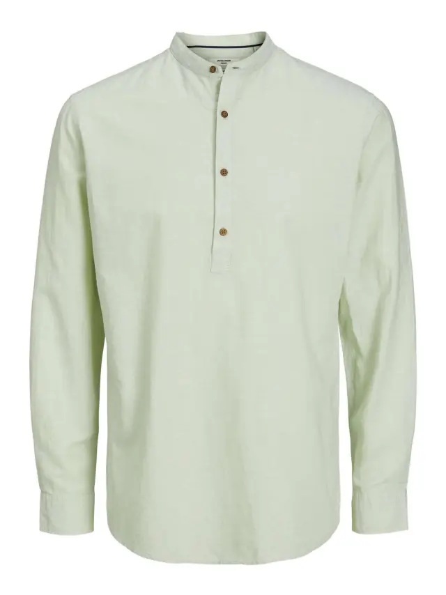 JPRBLASUMMER HALF PLACKET SHIRT L/S SN Celadon Green