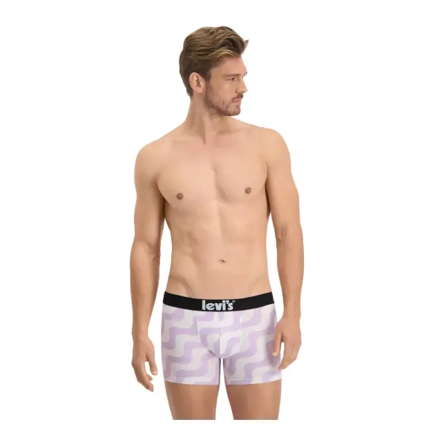 Levi's Ανδρικό Boxer High Comfort Seventies Wave Boxer - Διπλό Πακέτο, Χρώμα Γκρι-Μαύρο - S 3