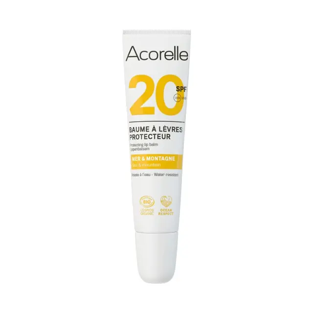 Acorelle Certified Organic Protective Lip Balm - Βιολογικό Αντηλιακό Balm Χειλιών SPF20, 10ml