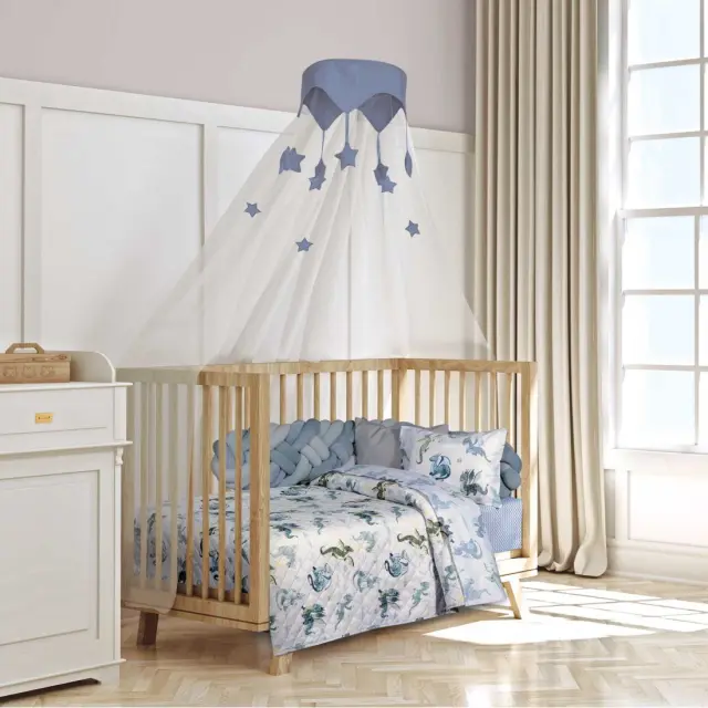 Κουβερλί 120x160 Κούνιας Greenwich Polo Club Essential 8863 Beige-Blue 100% Microfiber 2