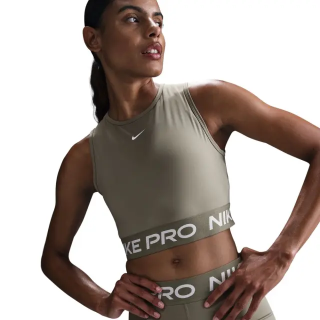 Nike Pro Crop Tank (FZ3615-320) - Λαδί - L