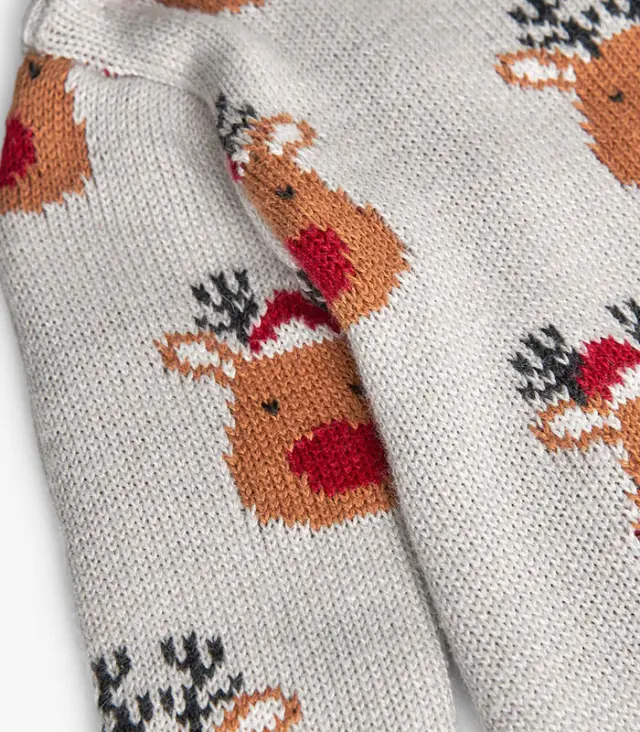 Boboli Πλεκτό ολόσωμο φορμάκι βόλτας Unisex με Χριστουγεννιάτικο σχέδιο 3