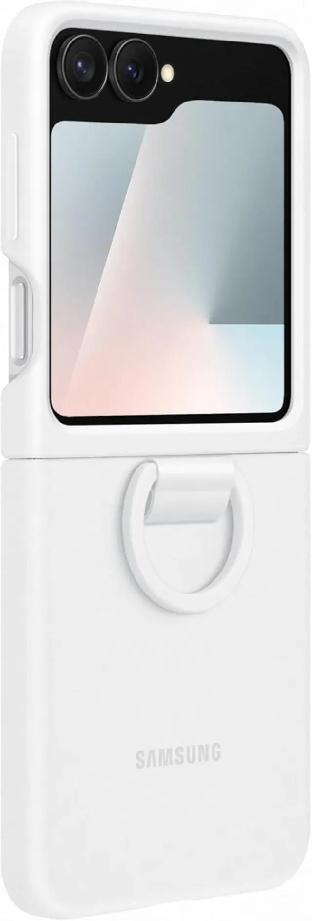 Samsung Silicone Case EF-PF741 for Galaxy Z Flip7 FE | Z Flip6, Smartphone Cover,with Ring Holder, Silicone, Protective Case, Shockproof, Thin and Grippy, White