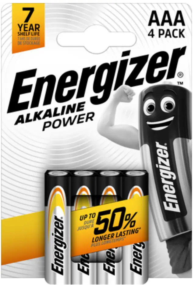 Αλκαλική μπαταρία Εnergizer Alkaline Power ΑΑA-LR03, σε blister 4 τεμαχίων.