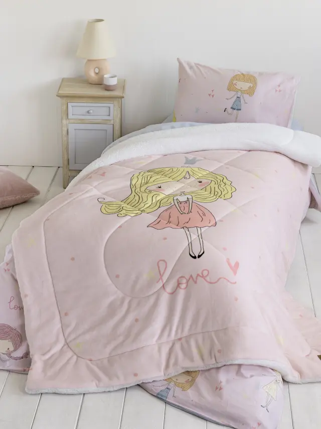 Κουβερτοπάπλωμα 160x220 Μονό 650gsm Nima Lovely Pink 100% Πολυέστερ