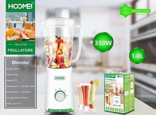 Hoomei HM-6728 Μπλέντερ 1lt 350W Λευκό 2