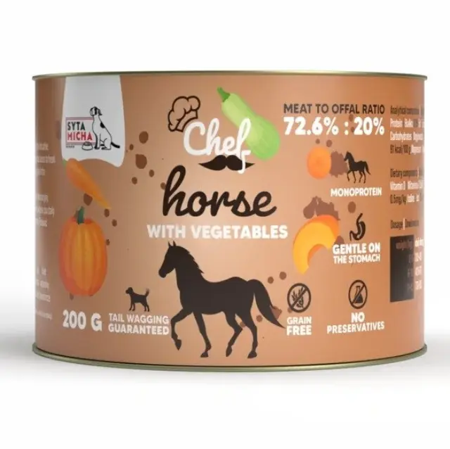 SYTA MICHA Chef Horse with vegetables Mono - wet dog food - 200g