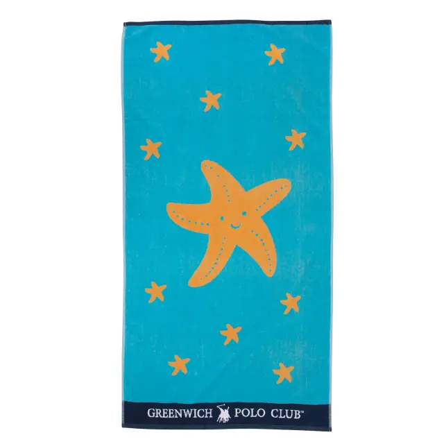 Greenwich Polo Club Πετσετα Θαλασσησ 70Χ140 3893 Γαλαζιο - Πορτοκαλι Γαλαζιο - Πορτοκαλι
