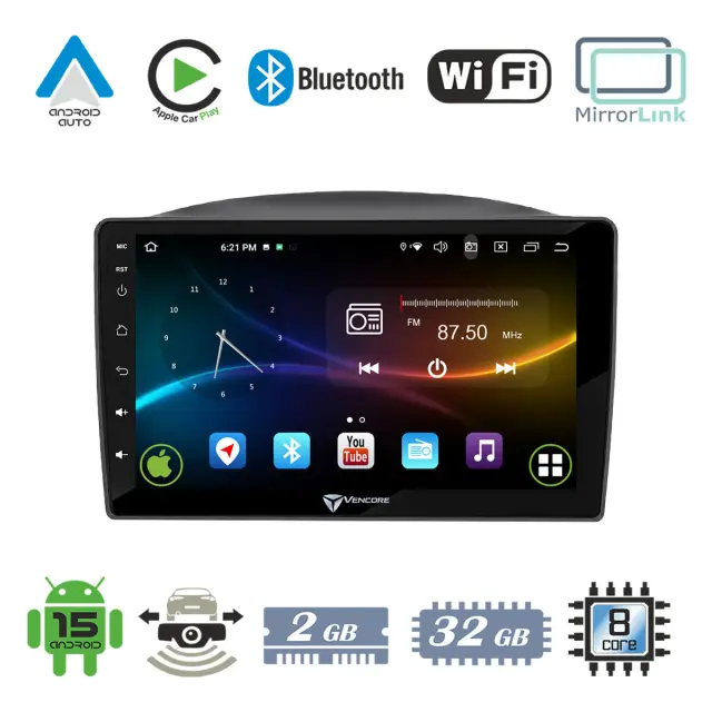 VenCore Οθόνη Multimedia Android 15 10.1" 9109A MTK6762 Octa-Core 2GB/32GB IPS με Πρόσοψη, CarPlay, Android Auto και Υποστήριξη Κάμερας Οπισθοπορείας AHD για Mercedes Vito W447 2015-2021 – Μαύρη (3236-10008-0779B)