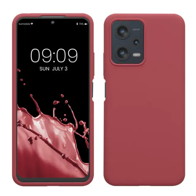 KW Θήκη Rubberized Back Cover Σιλικόνης για Xiaomi Redmi Note 12 5G / POCO X5 5G - Dark Rose