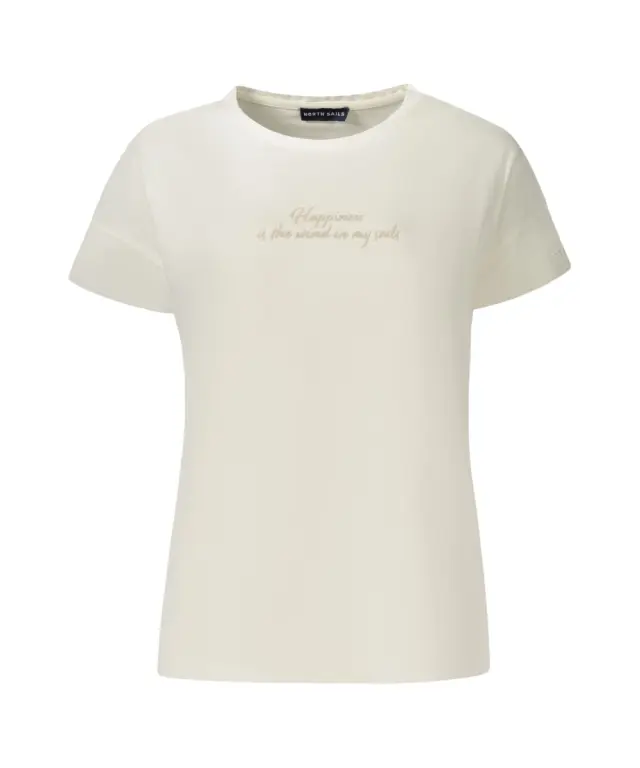 North Sails - Γυναικεία Κοντομάνικη Μπλούζα slogan Print 093567-000-0105 Λευκό 3