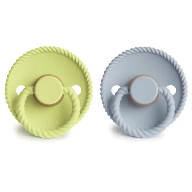 Σετ 2 Πιπίλες Latex FRIGG Rope Green Tea/Powder Blue 6-18 Μηνών Baby Oliver 2