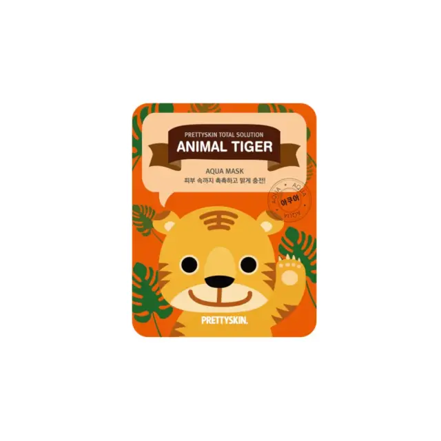 PrettySkin Total Solution Animal Tiger Aqua Mask Μάσκα Προσώπου με Συστατικά Ενυδάτωσης και Καταπράυνσης, 1τμχ