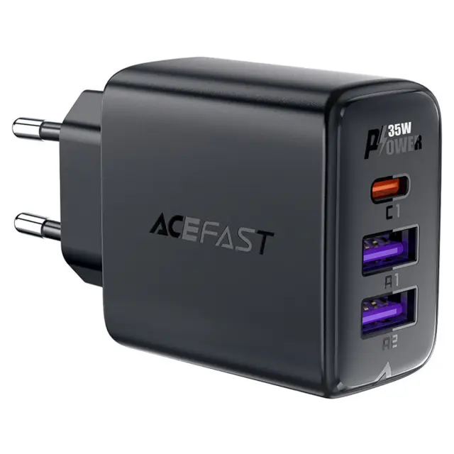 Φορτιστής Ταξιδίου Acefast A57 Fast Charging με 1xUSB-C + 2xUSB-A PD35W GaN Μαύρο 3
