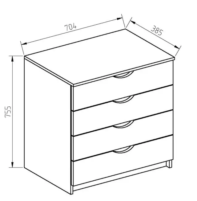 Συρταριέρα MELORIA 70.5x43x75.5cm 2