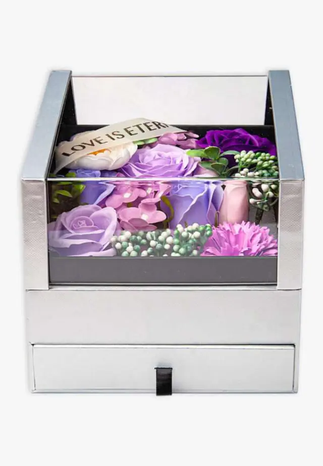 Forever Roses σε κουτί με συρτάρι 20cm ΑΣΗΜΙ