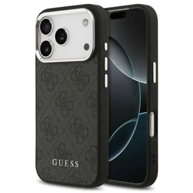 Θήκη PU Guess Apple iPhone 18 Pro/ 17 Pro MagSafe Hardcase Classic Logo 4G Μαύρο N69340