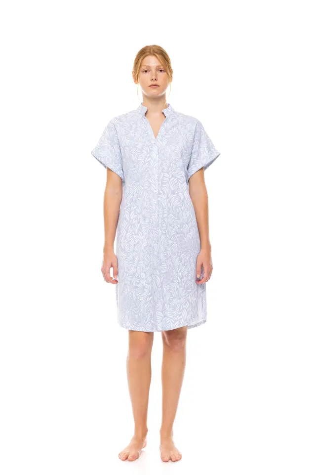 S1496 - Type - NIGHTGOWN ICE BLUE FLEUR