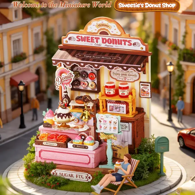 Robotime Rolife Sweetie’s Donut Shop DIY Miniature House Μινιατούρα Κατάστημα Donuts 141 τεμ. DS051 2