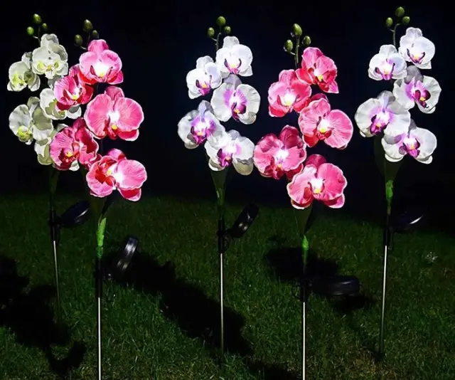 Φωτιζόμενα διακοσμητικά λουλούδια LED με ηλιακό πάνελ - 2pcs - 150388 - Purple 2