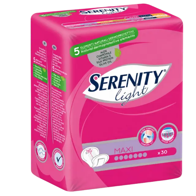 Serenity Σερβιετες ελαφράς ακράτειας με Aloe vera MAXI 30τμχ