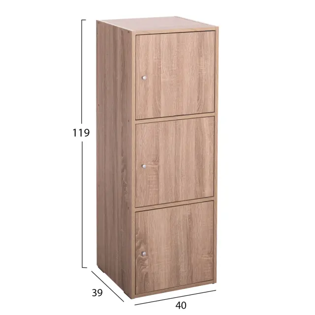 ΝΤΟΥΛΑΠΙ ΜΕ 3 ΑΠΟΘ. ΧΩΡΟΥΣ FB99939.11 SONAMA OAK ΜΕΛΑΜΙΝΗ 40x39x119Υεκ. 2