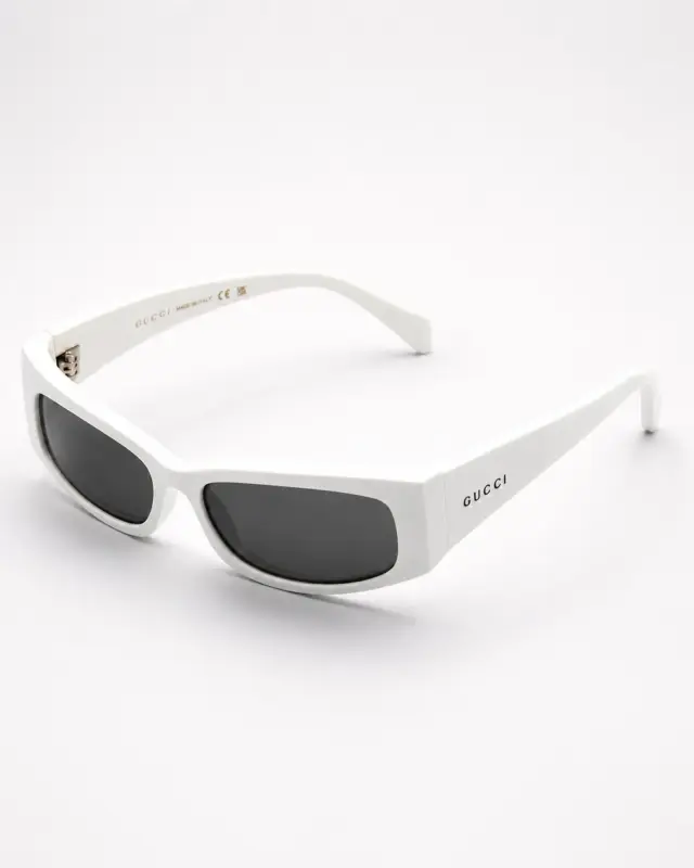 Gucci GG1778S 002 Ανδρικά Γυαλιά Ηλίου με Λευκό Σκελετό & Γκρι Φακούς - 58 mm