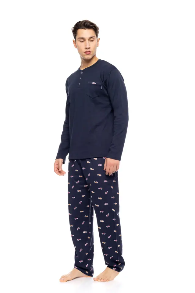 W-M801 - Yacht Blue - PYJAMA NAVY BLUE CARS - XXL 2