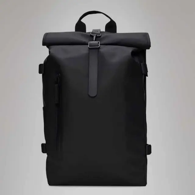 Αδιάβροχο Σακίδιο Rains Rolltop Rucksack Large 14590-Black Μαύρο - ONESIZE